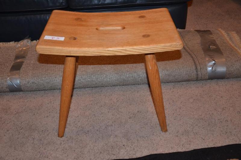 lot 83 image: Wooden cobblers stool 16x12"...