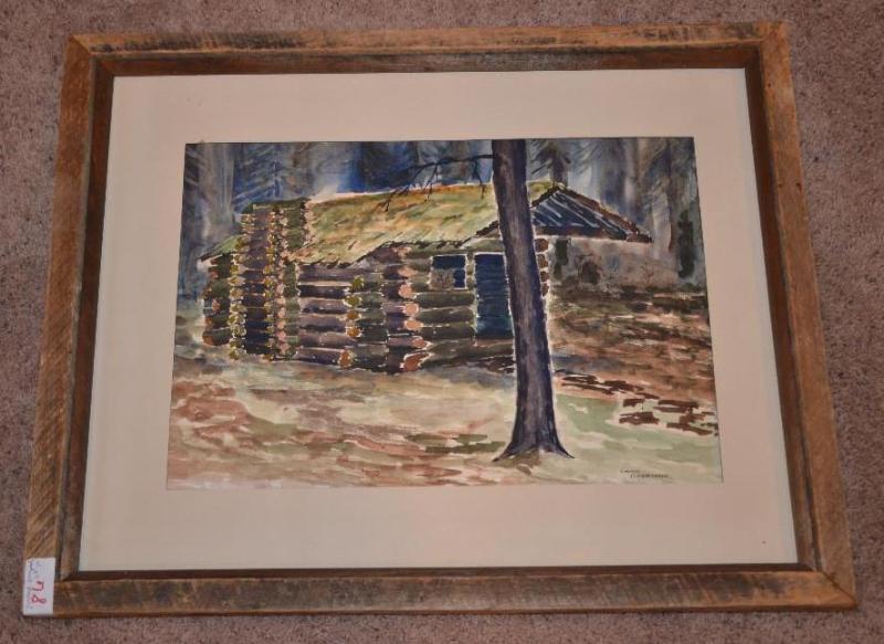 lot 86 image: Framed water color original Lowell Baycrkohle...