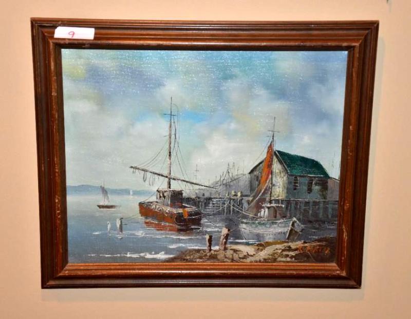 lot 9 image: Framed oil painting signed by artist 24x21&qu...