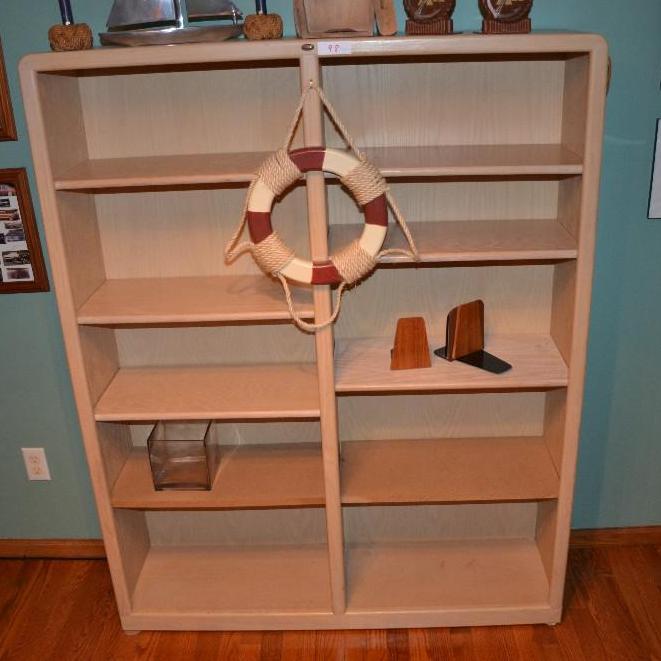 lot 98 image: Wood book shelf 48x60", contents not inc...