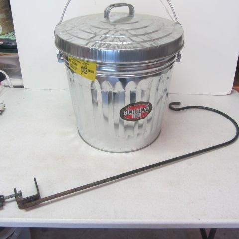 Galvanized Can, Shepherds Hook