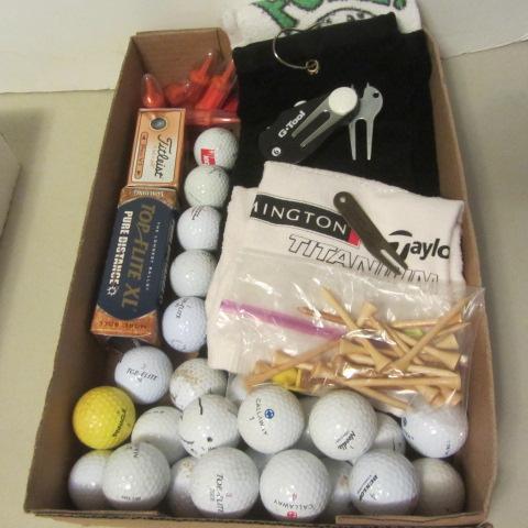 Golf Towels, Balls, Tees
