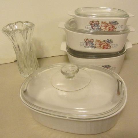 Corning Casseroles, Mikasa Vase