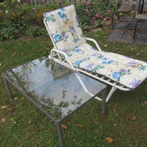 Patio Table & Chaise Lounge