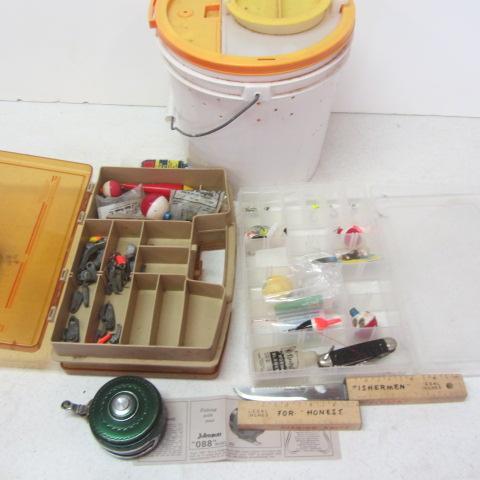 Tackle Boxes, Reel, Minnow Bucket