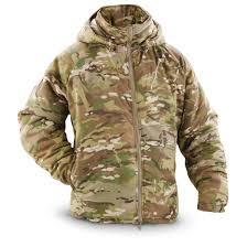 lot 27 image: Military PrimaLoft Mens Hooded MultiCam Camo Jacket