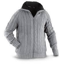 lot 32 image: Guide Gear Sherpa-lined Cable Knit Sweater