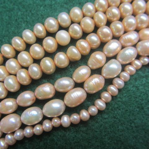 Dark Peach Fresh Water Pearls