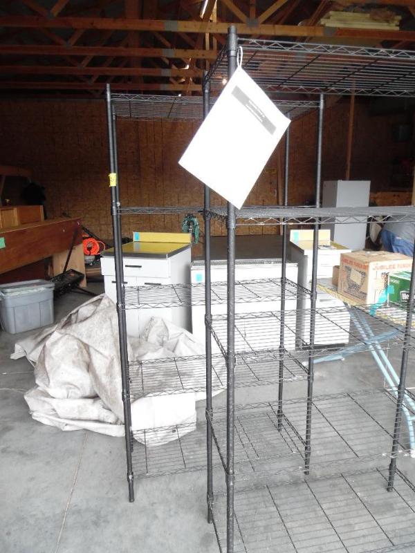 Metal shelves