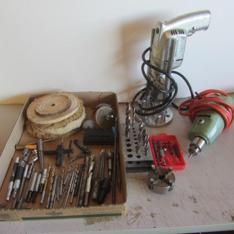 Electric Drills, Bits, Stand