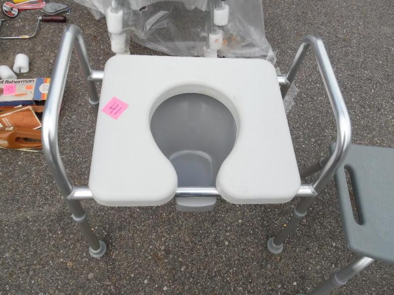 lot 41 image: Shower chair and bedside commode