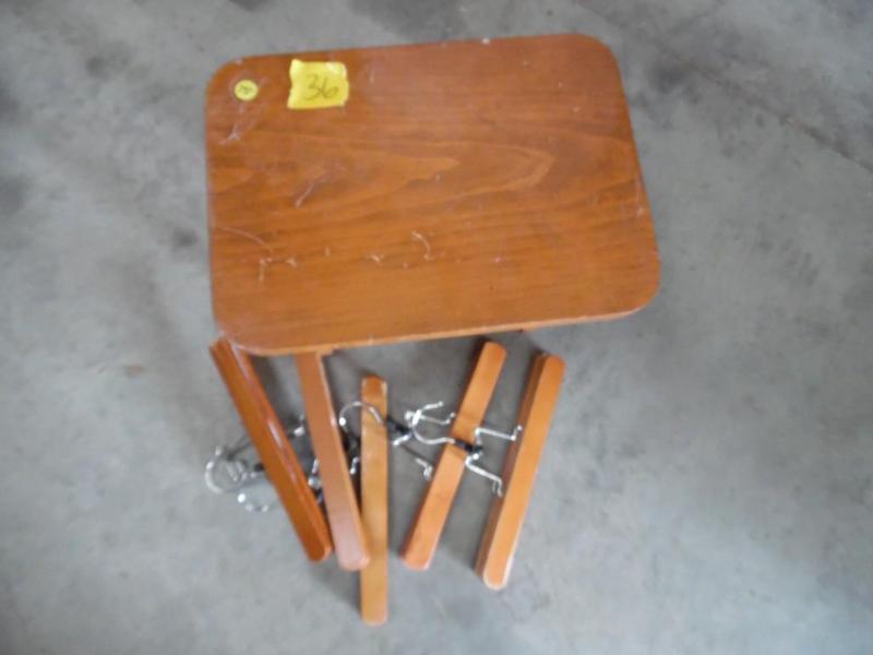 Wooden stool and hangers