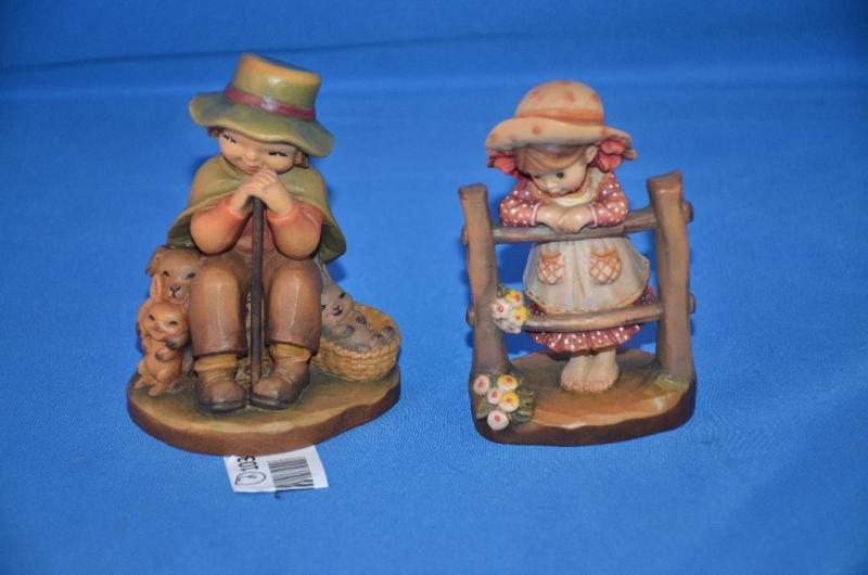 lot 103 image: 2 Anri Italy Wood Sculptures.   &quotRest&qu...