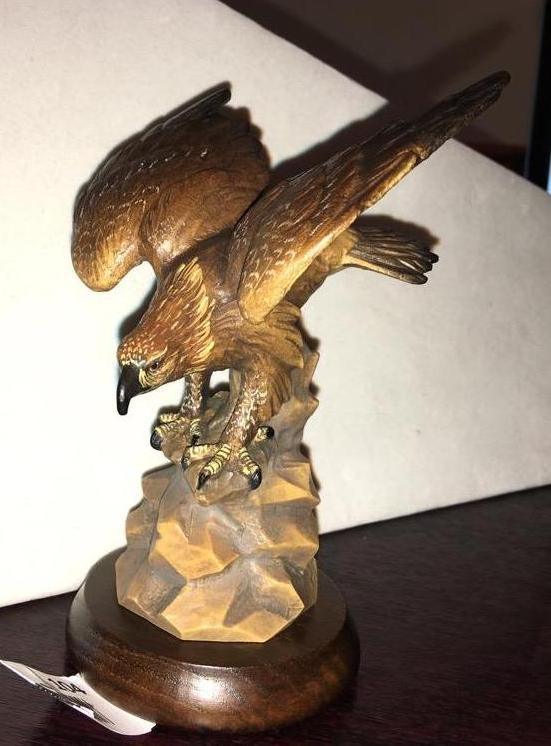 lot 104 image: Genuine Wood Carving by Anri. Golden Eagle by...