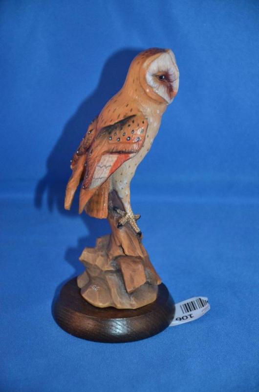 lot 106 image: Anri Italy Barn Owl by Gunther Granget. Botto...