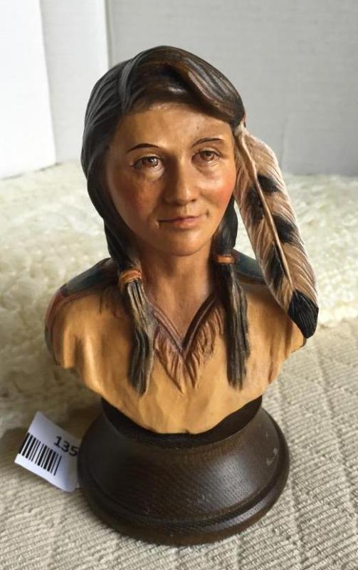 lot 135 image: Anri Woodcarving Indian Boy by Edward Rohn M...