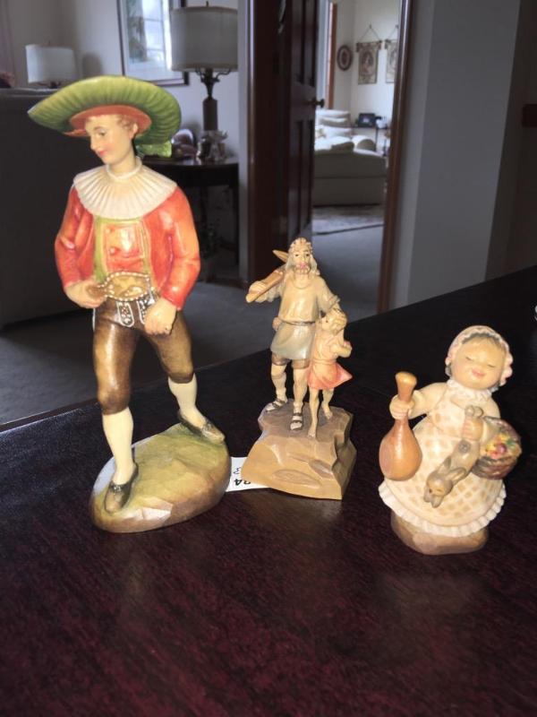 lot 184 image: 3 Anri Wood Sculptures. Tallest is by Peter M...
