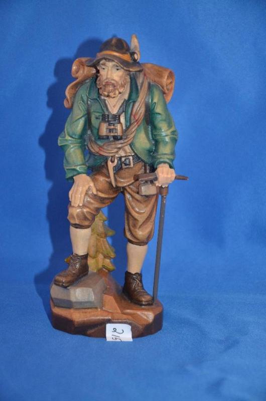 lot 215 image: German Hand Carved painted Hiker marked ...