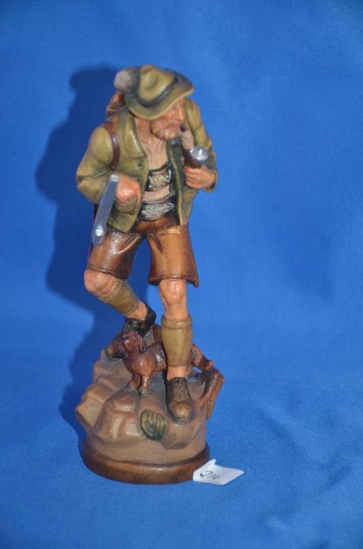 lot 216 image: German Hand Carved Character Hunter Man smoki...