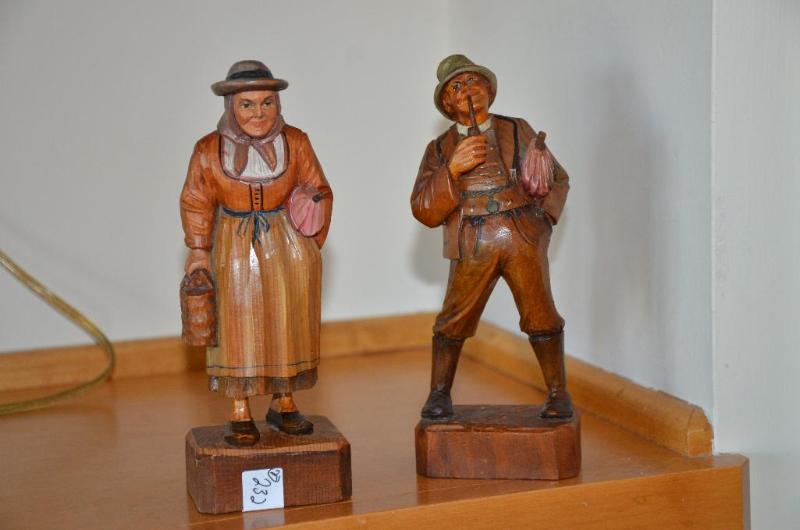 lot 232 image: Swiss Wood Carved Figurines. P. Maeder Lucern...