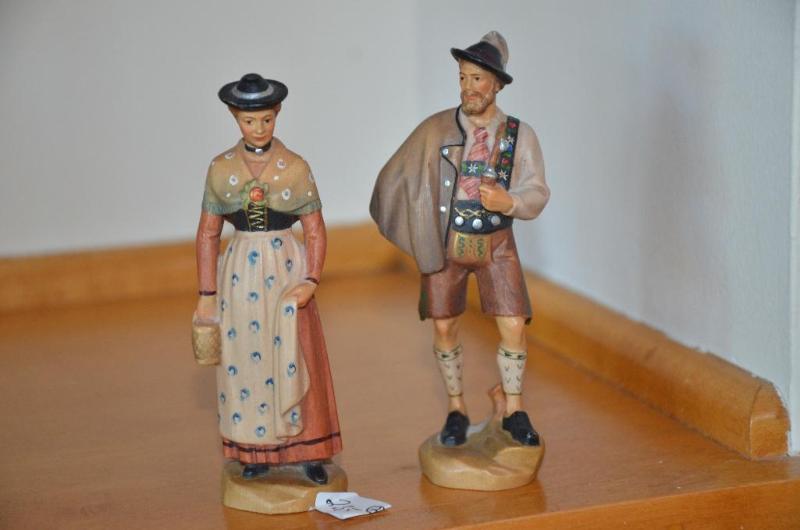 lot 235 image: German Wood Carvings Man and Woman...