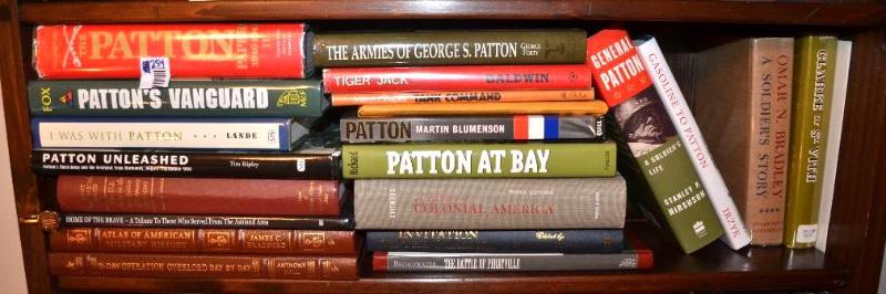 lot 254 image: World War II books. Many books on Patton....