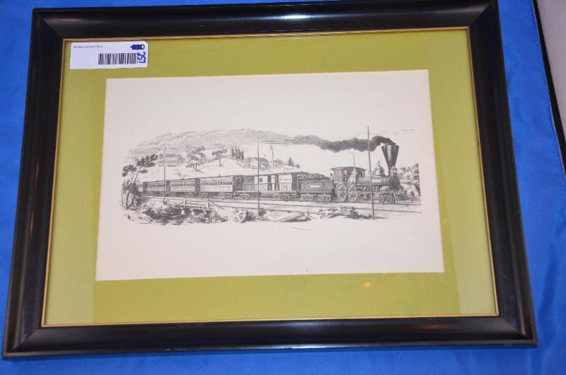 lot 257 image: Early American Line Drawing depicting Art Pri...