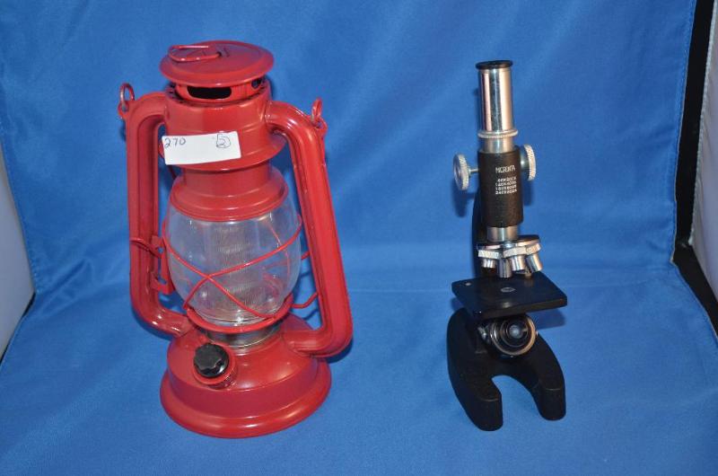 lot 270 image: Micronta Microscope Red Railroad Lantern...