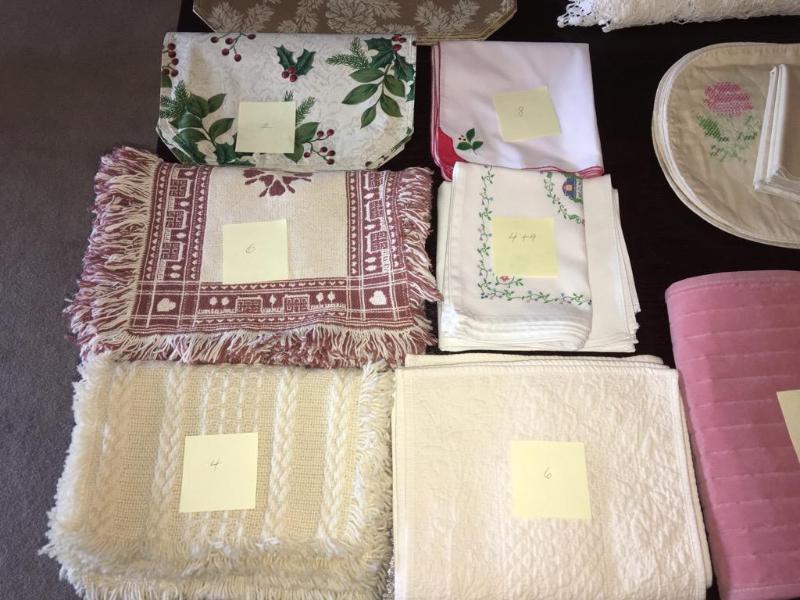 lot 310 image: Lot of mixed linens handmade doilies, Klass ...