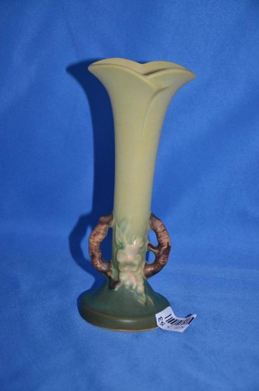 lot 53 image: Roseville Apple Blossom Hand painted vase. 37...