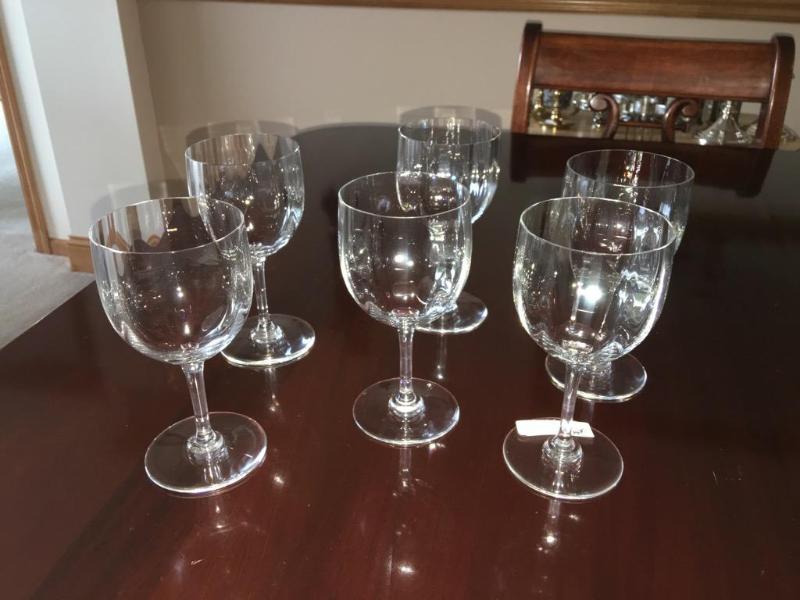 lot 5C image: 6 BACCARAT Crystal goblets made in France...