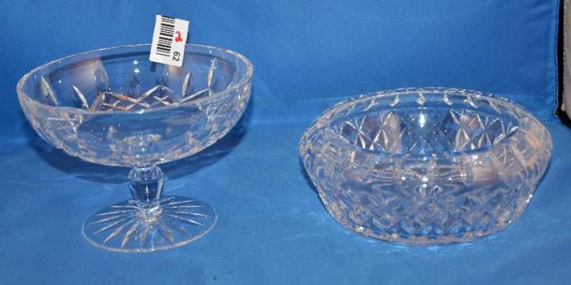 lot 62 image: 2 Waterford Crystal Candy Dishes One is 4.5&q...