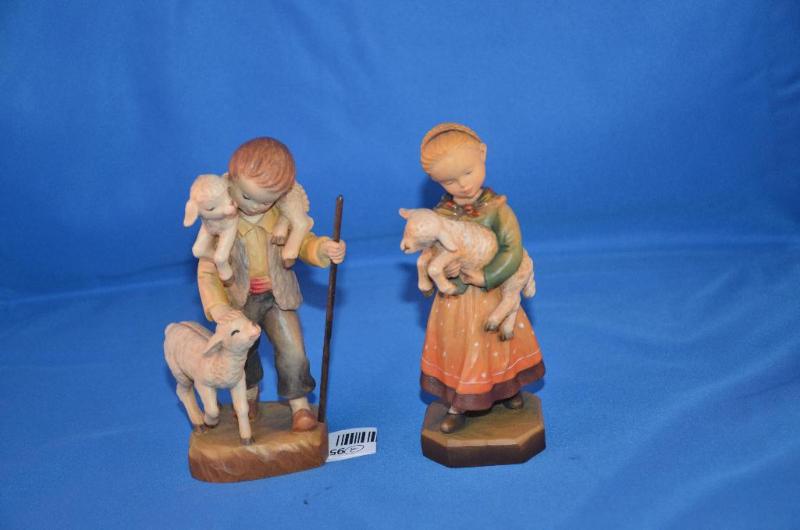 lot 95 image: 2 Anri Italy Wood Sculptures.   &quotPeacefu...