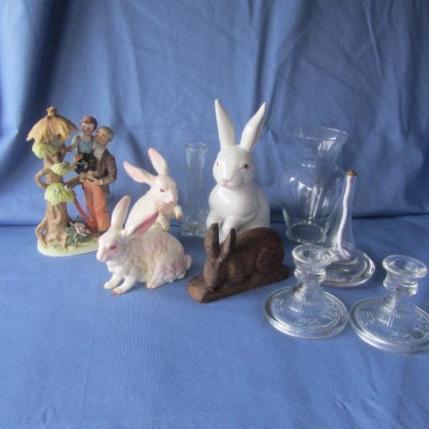 Lefton, Bunnies, Oil Lamp