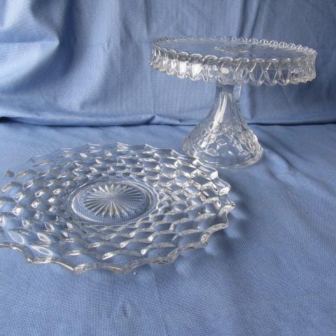 Fostoria Cake Stand & Platter