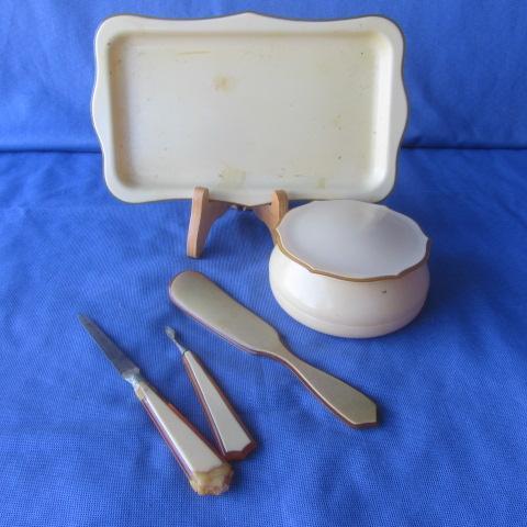 Vintage Celluloid Dresser Pieces