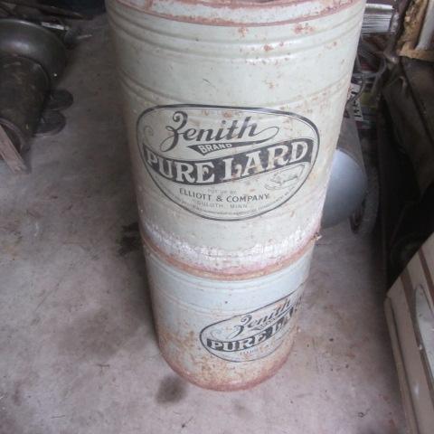 lot 119 image: Pure Lard Tins