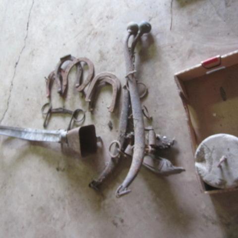 lot 133 image: Cow Bell, Hames, Horse Shoes