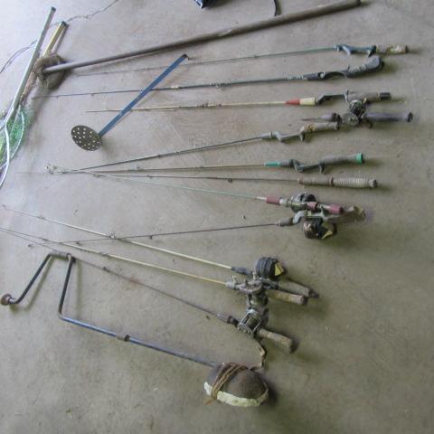 lot 167 image: Fishing Rods, Auger, Nets