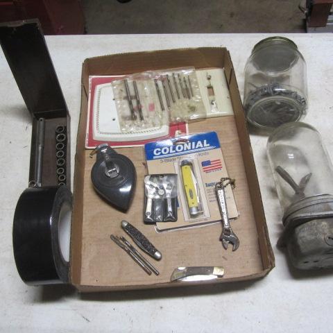 lot 258 image: Chalk Line, Knives, Wrenches