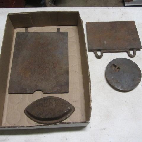 lot 261 image: Cast Stove Parts, Sad Iron