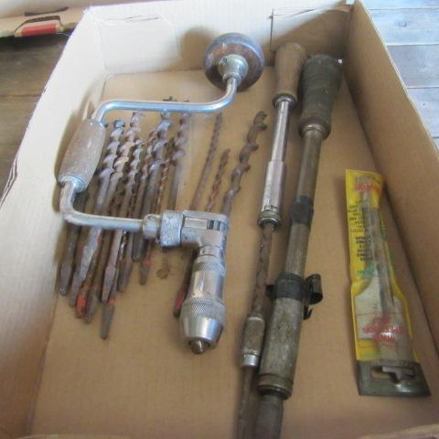 lot 32 image: German Drill Brace & Bits