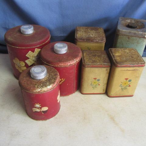 lot 66 image: Vintage Tin Canisters