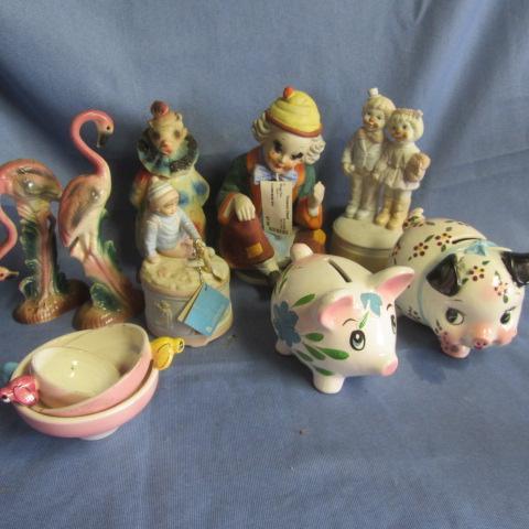 lot 80 image: Flamingos, Clowns, Music Boxes