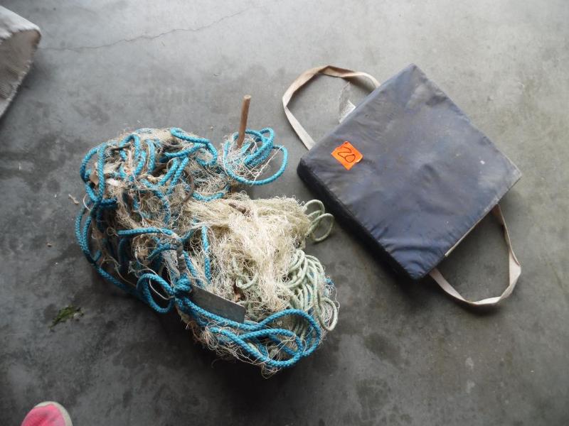 Boat cushion and gill net