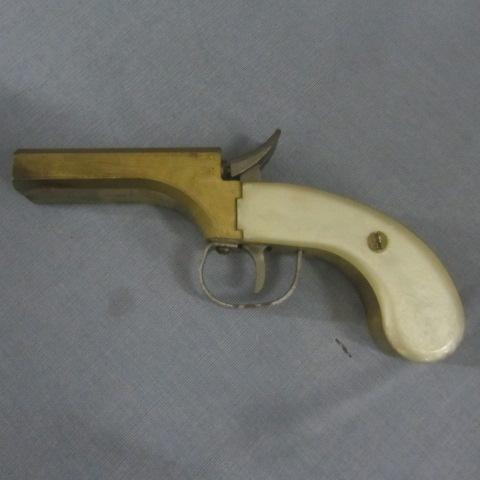 lot 113 image: Black Powder Double Barrel Pistol
