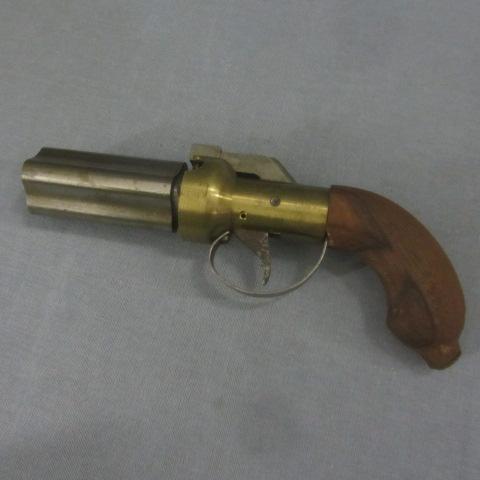 lot 114 image: Black Powder Pepper Box 4 Pistol