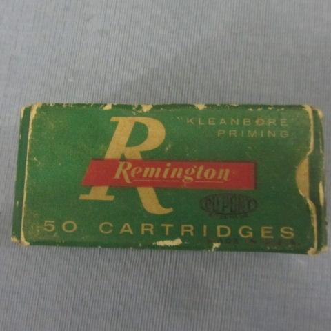 lot 136 image: Vintage Remington 25 cal Shells & Box