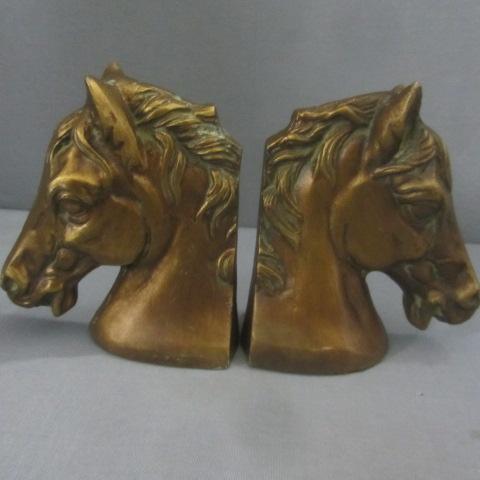 lot 168 image: Horse Head Book Ends