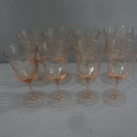 lot 175 image: Pink Depression Goblets